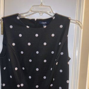 CHAPS SZ SMALL BLACK WITH WHITE DOTS ELEGANT - RETAILS 99.99-